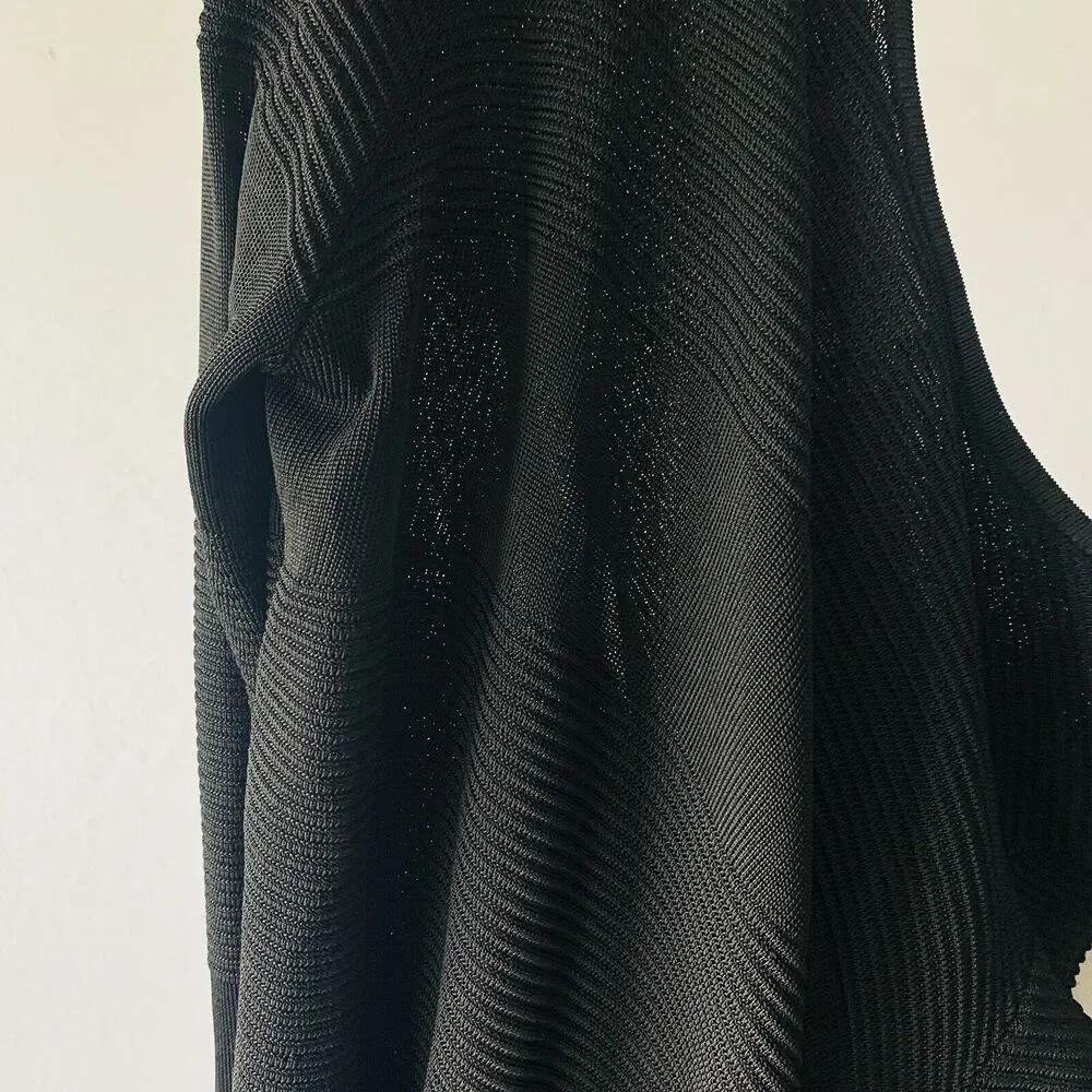 Worth New York Sweater Scoop Neck Neutral Black Long Sleeve Size Petite
